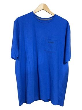 Patagonia Men’s Line Logo Ridge Pocket Responsibili-Tee Size Large Blue NWT